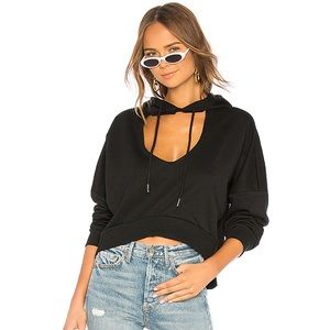superdown Jessica Cut Out Hoodie in Black